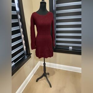 Charlotte Russe Deep Red Long Sleeve Dress
